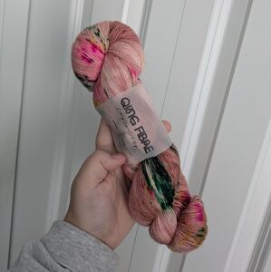 Qing Fiber Hand Dyed Pink Fingering Yarn
